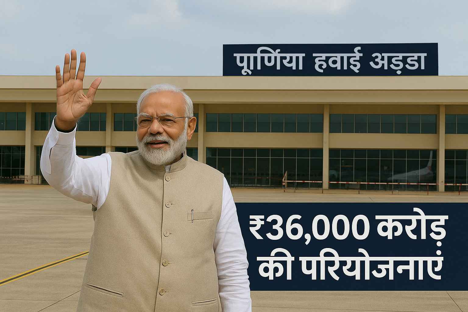 PM Modi Bihar Visit पूर्णिया एयरपोर्ट और ₹36,000 करोड़ की परियोजनाएँ